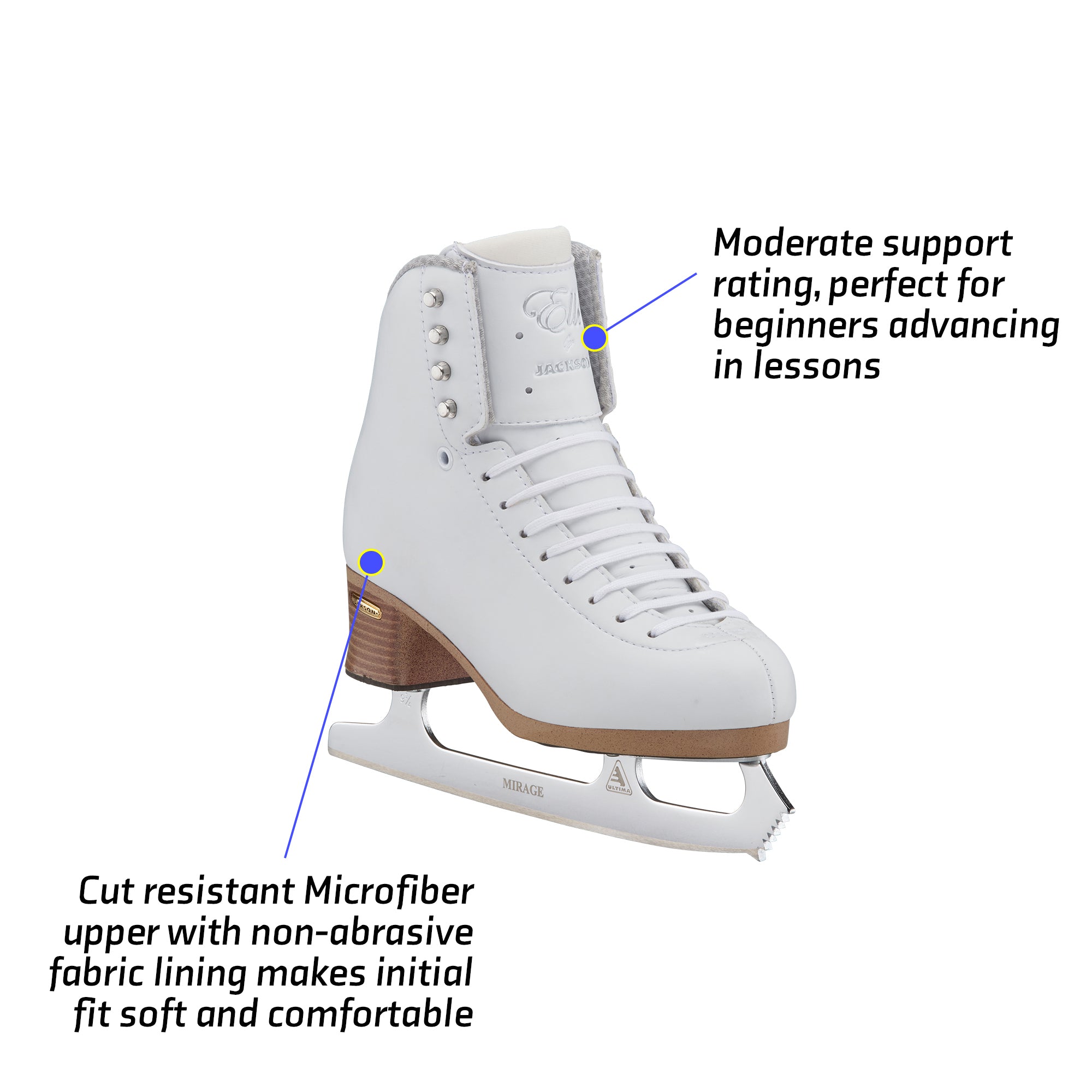 Jackson Ultima Freestyle white figure skate ultima mirage