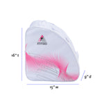 Jackson Ultima oversized skate bag in pink and white with white trim