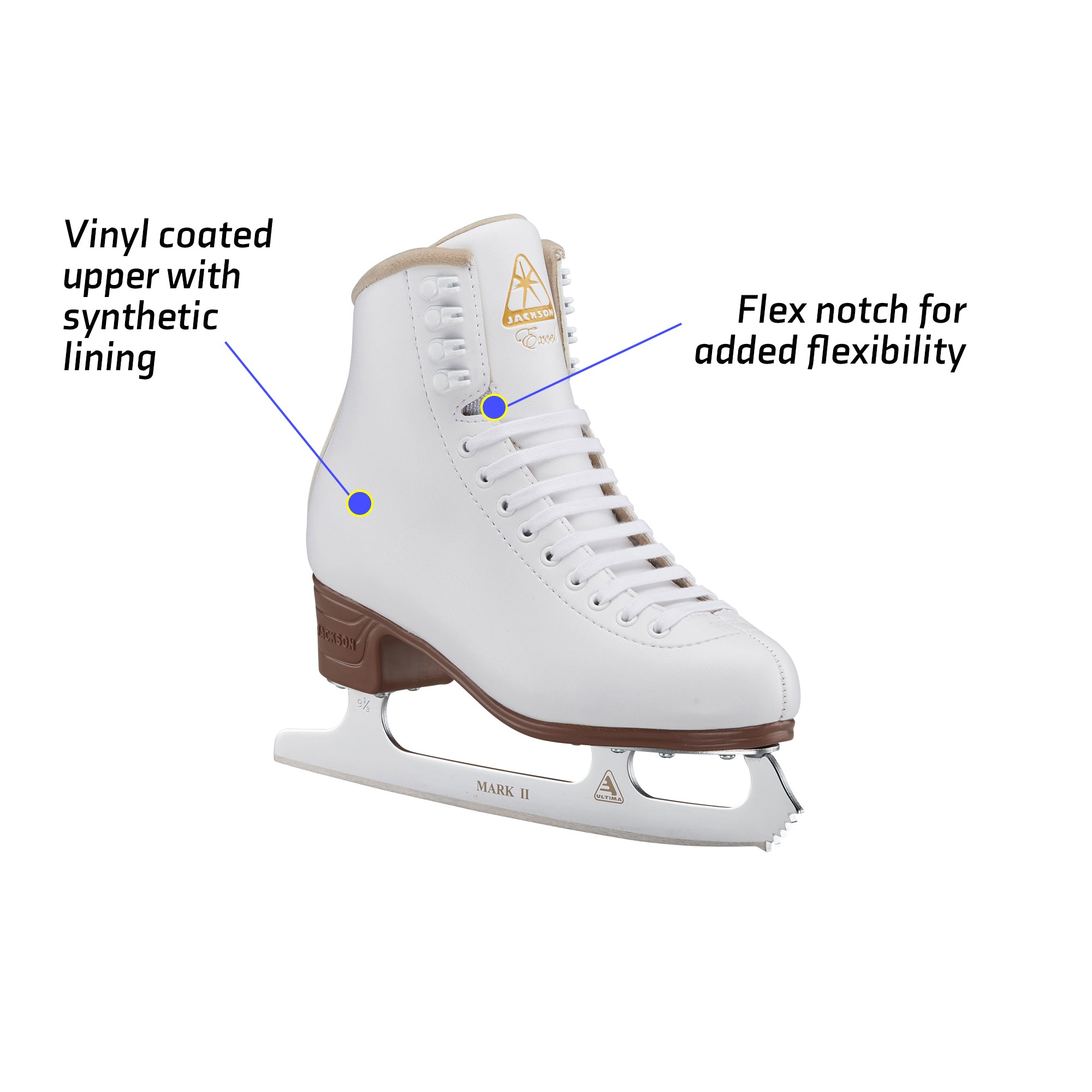 Jackson Ultima Excel women's girls figure skate white