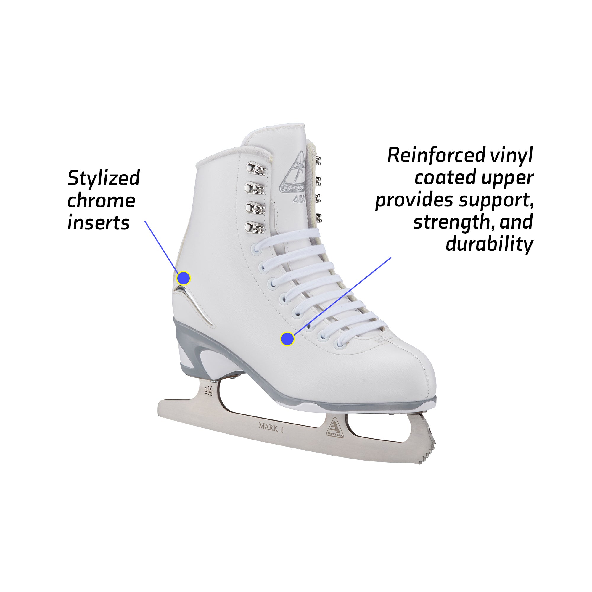 Jackson Ultima Finesse women's girls white figure skate